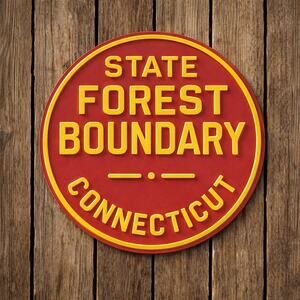 Connecticut State Forest Boundary Sign Park Forestry Outdoors Woods
